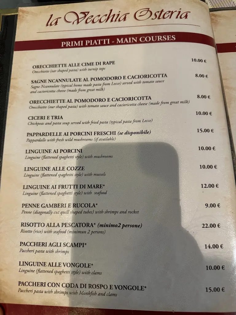 Menu_La Vecchia Osteria da Totu_Lecce_image_1