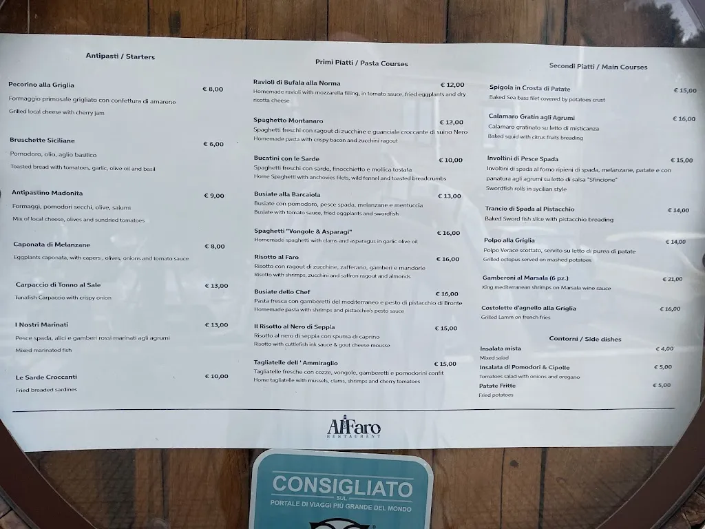 Menu_Al Faro_Cefalù_image_1