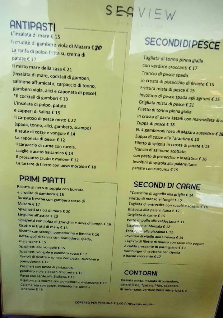 Menu_Seaview Restaurant_Cefalù_image_1