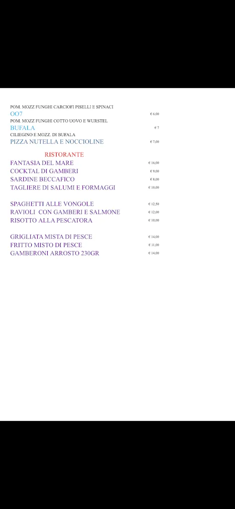 Menu_Sikania Ristorante Pizzeria bed & breakfast_Comiso_immagine_2