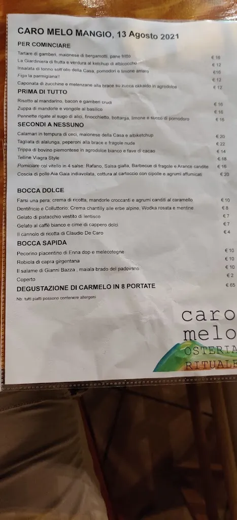 Menu_Caro Melo Osteria_Donnalucata_image_1
