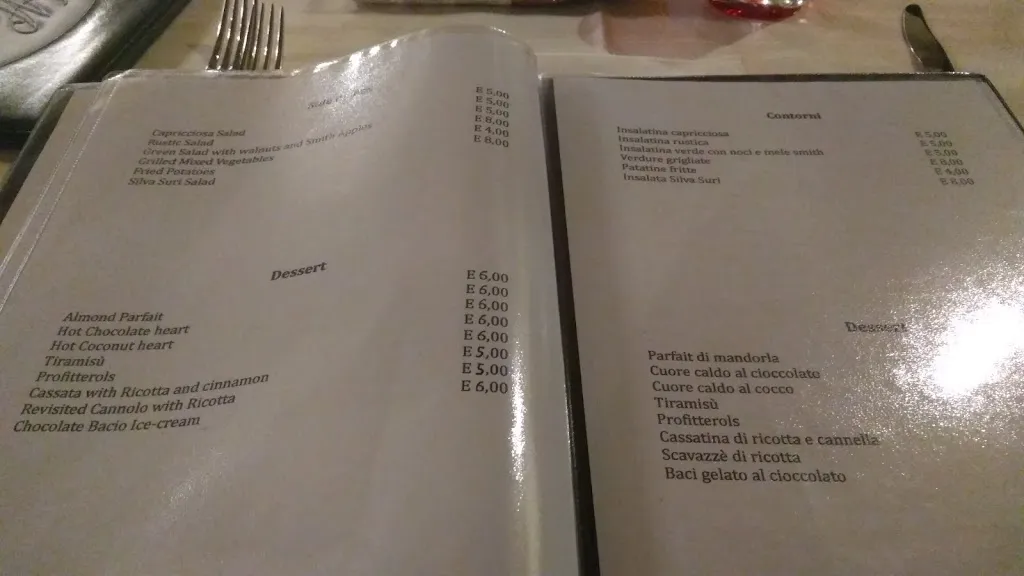 Menu_Silva Suri Resort - Country Hotel Ristorante_Donnalucata_immagine_2