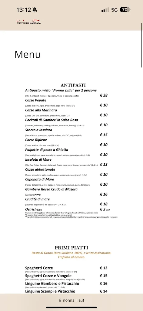 Menu_Nonna Lilla - Trattoria Marinara_Faro Superiore_image_3