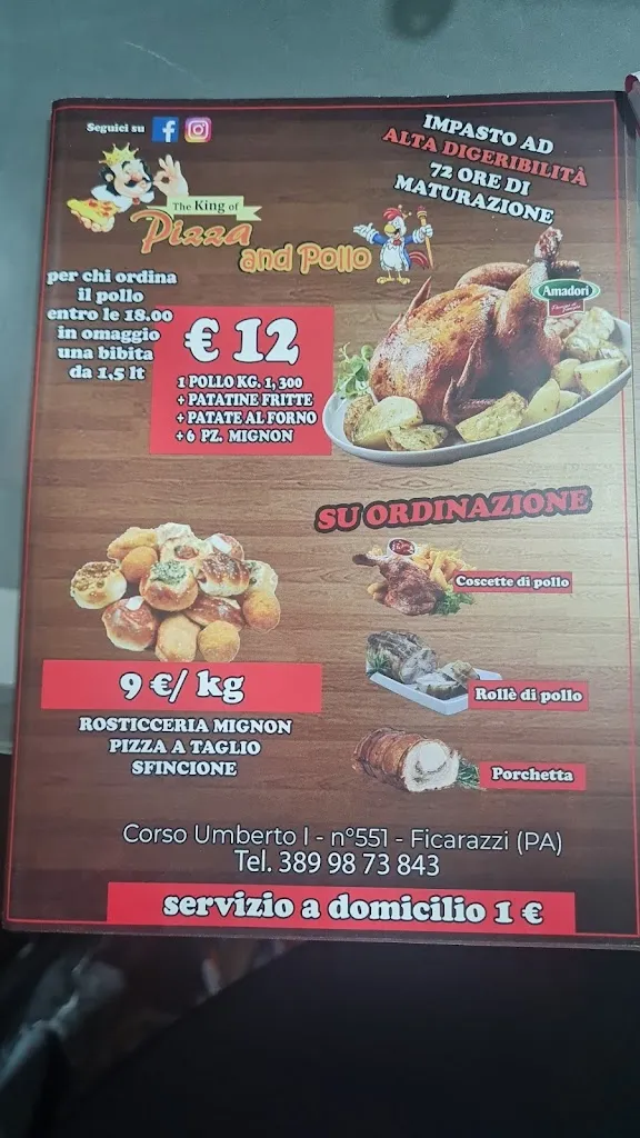 Menu_The king of pizza and pollo_Ficarazzi_image_1