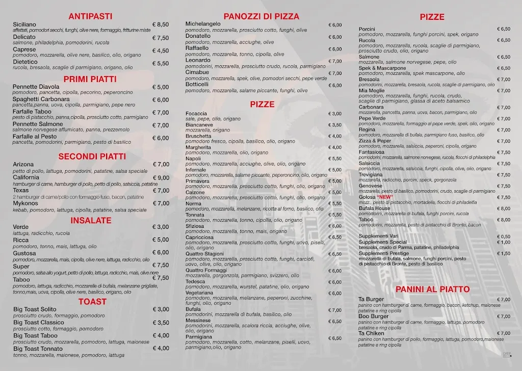Menu_Taboo Bar - Pizzeria - Pub_Francavilla di Sicilia_image_3