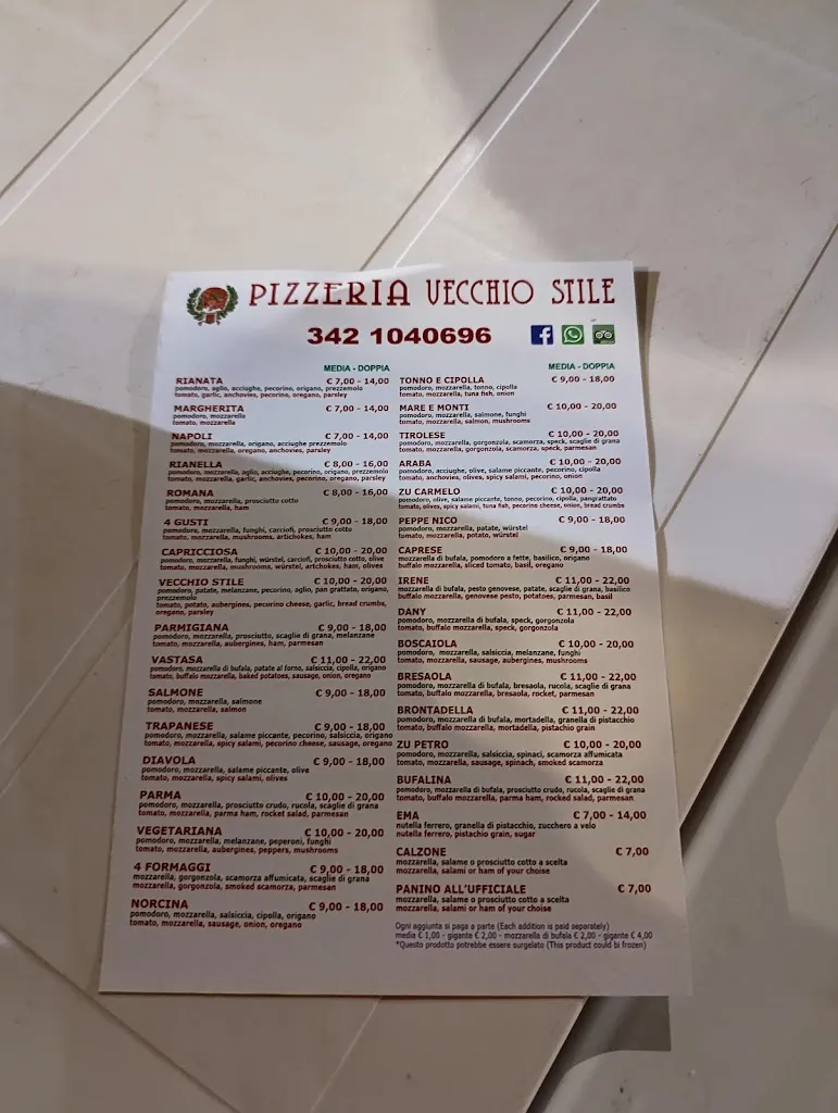Menu_Pizzeria Vecchio Stile Favignana_Favignana_image_2