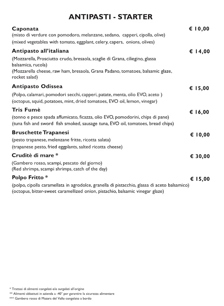 Menu_Trattoria La Lampara_Favignana_image_1
