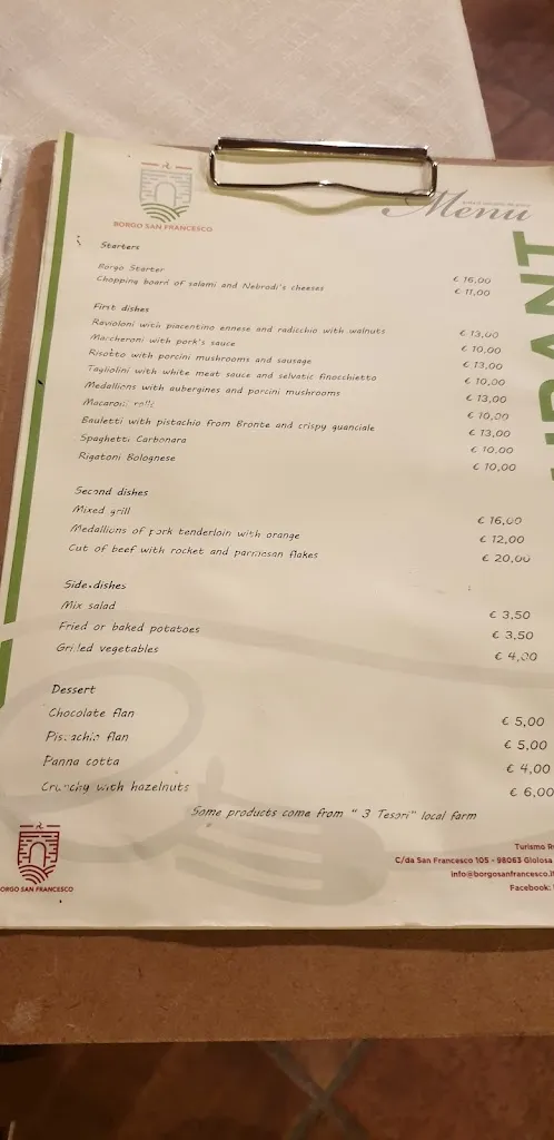 Menu_Agriturismo - Ristorante Borgo San Francesco_Gioiosa Marea_image_1
