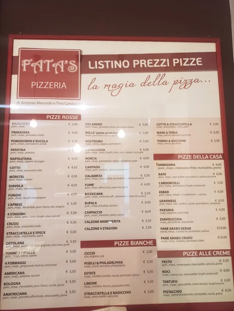 Menu_Fata's Pizzeria_Gravina in Puglia_image_1
