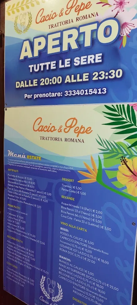 Menu_Cacio & Pepe Trattoria Romana a Lampedusa_Lampedusa_image_3