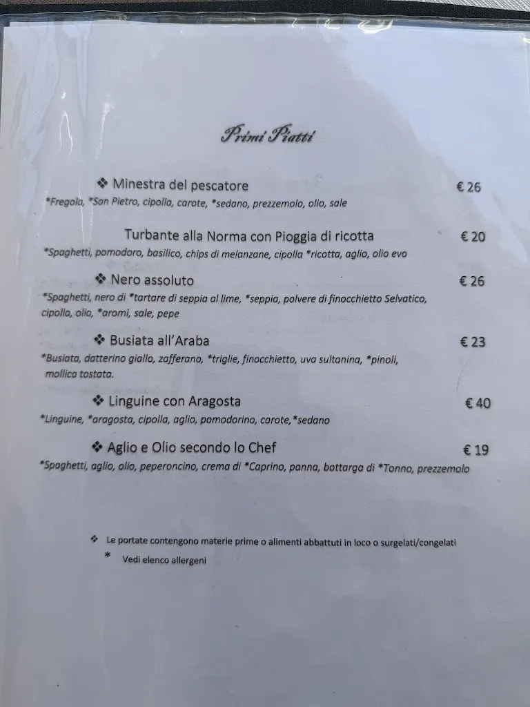 Menu_Ristorante Costa House_Lampedusa_image_1