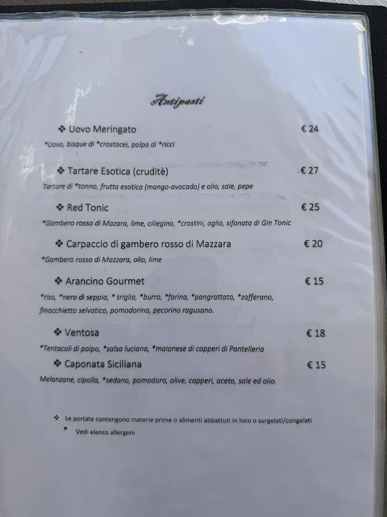 Menu_Ristorante Costa House_Lampedusa_image_2