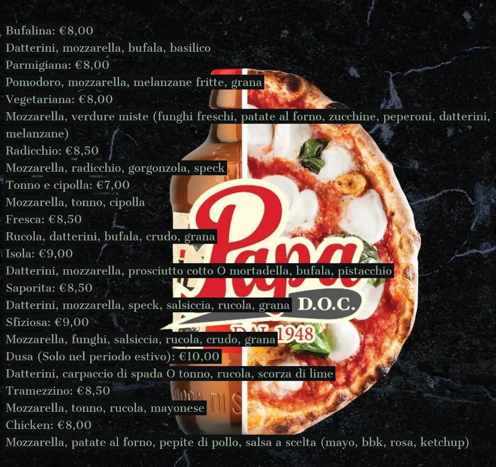 Menu_Pizzeria a taglio papa doc_Lampedusa_immagine_2