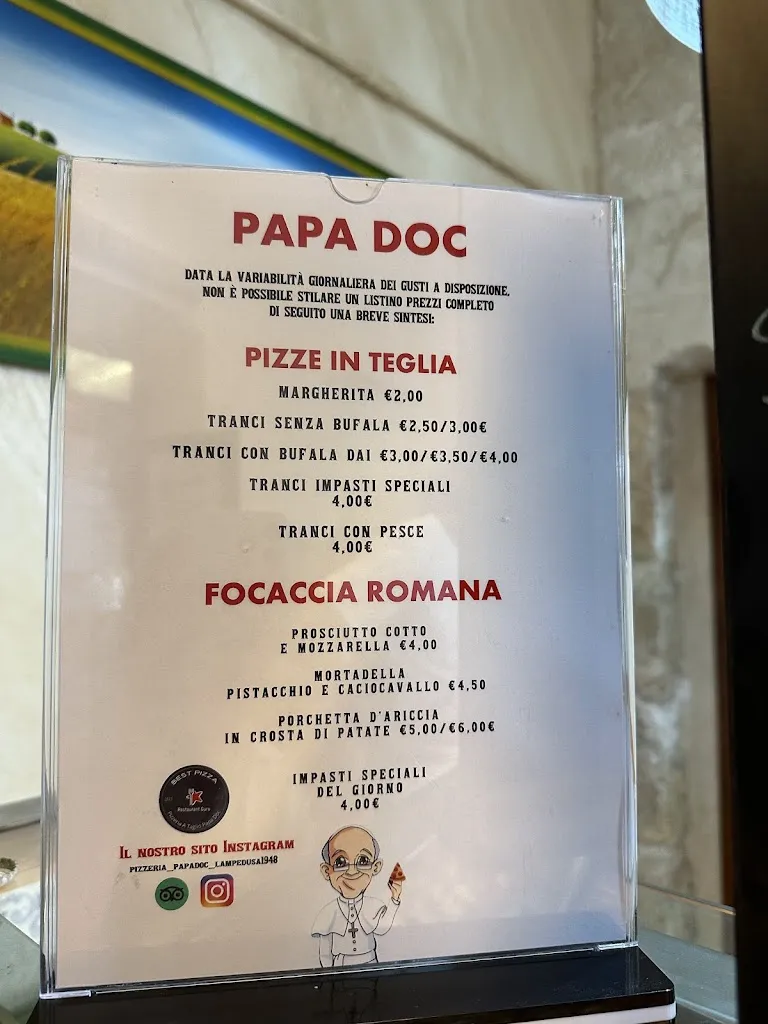 Menu_Pizzeria a taglio papa doc_Lampedusa_immagine_3