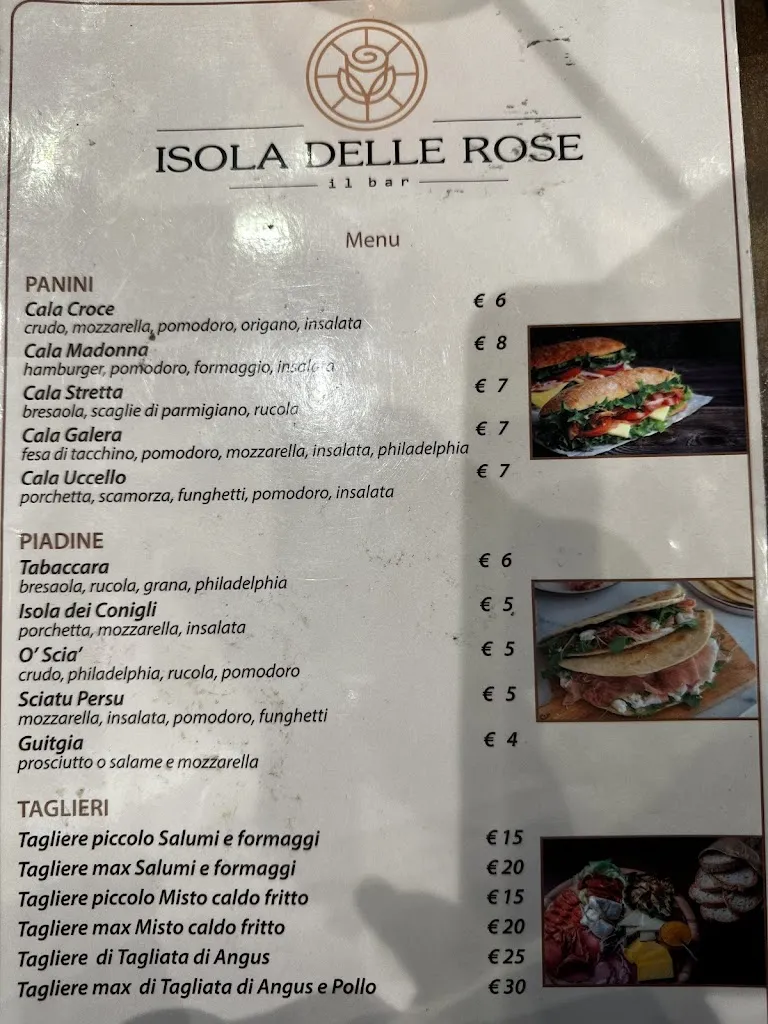 Menu_Isola delle Rose - Bar, Gelateria_Lampedusa_image_2