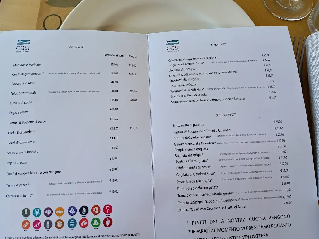Menu_OASI BEACH OSTERIA DEL MARE_Licata_image_1
