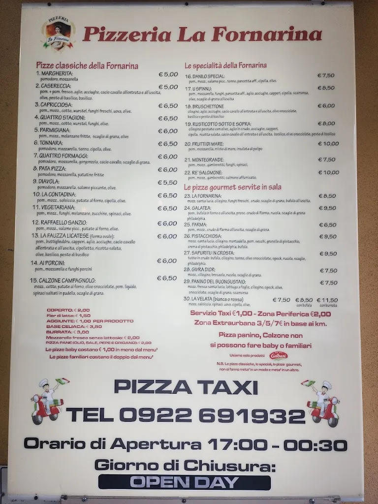 Menu_Pizzeria La Fornarina_Licata_image_2