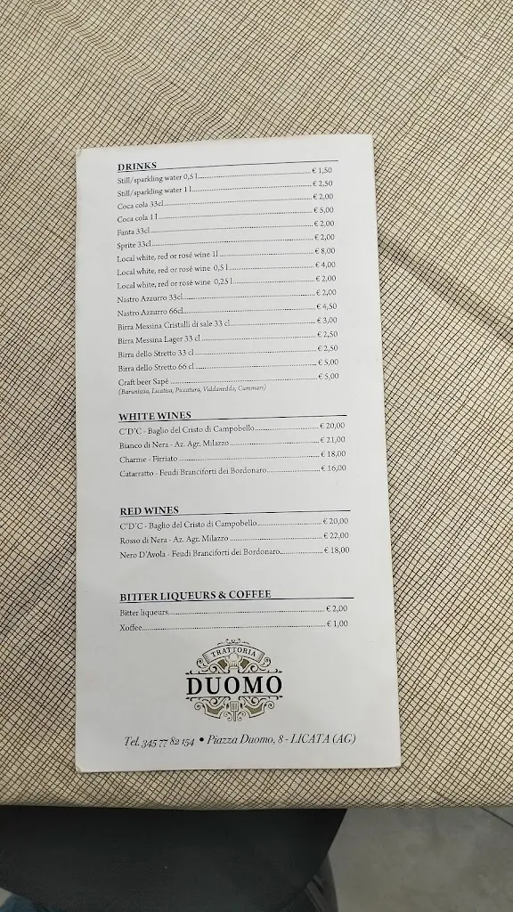 Menu_Trattoria Duomo di Bona Calogero_Licata_image_1