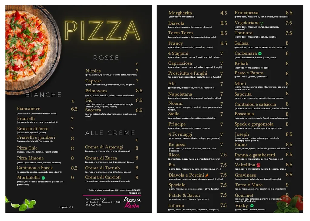 Menu_Pizzeria Rosita_Gravina in Puglia_image_1