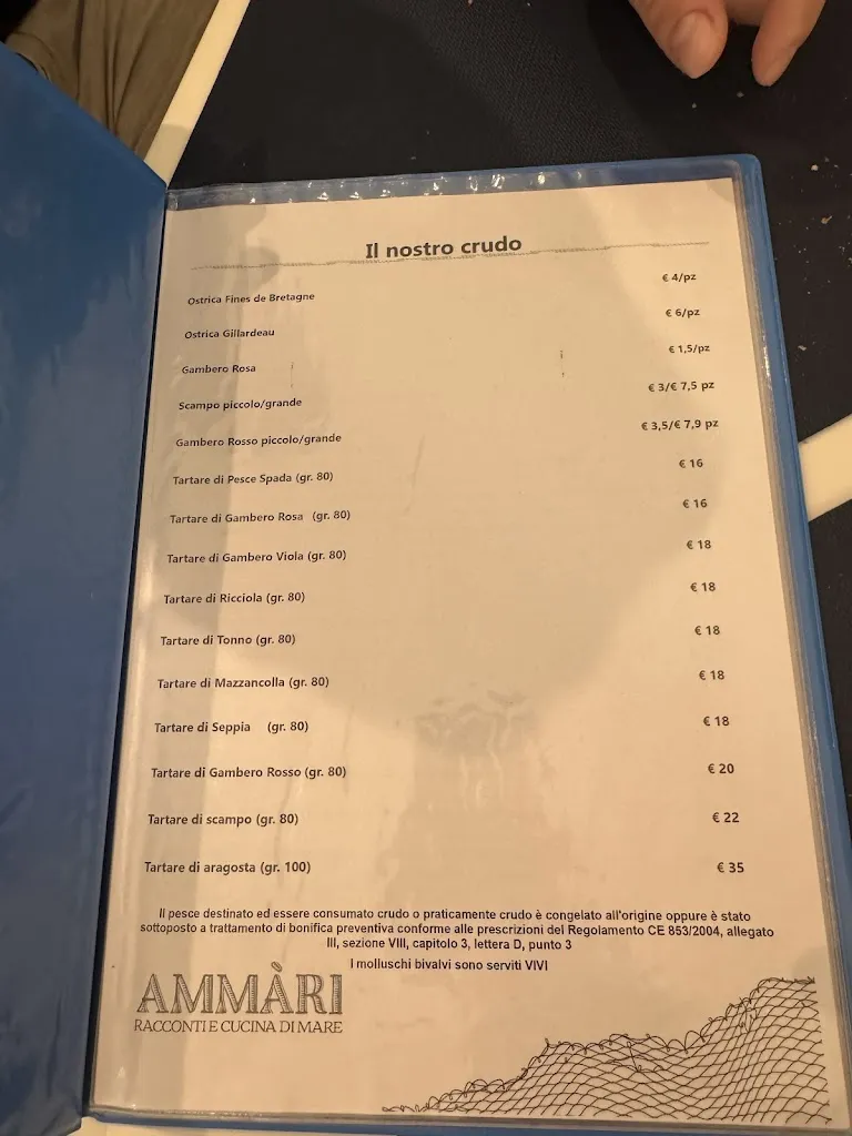 Menu_Ammàri - Racconti e cucina di mare_Mazara II_image_2