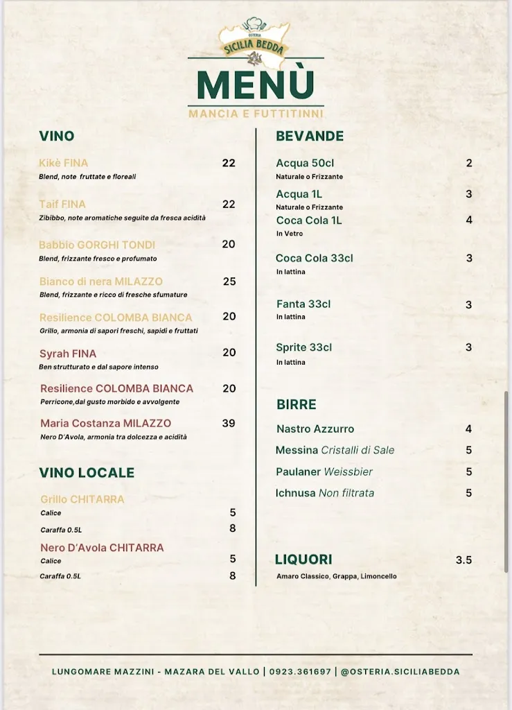 Menu_Osteria Sicilia Bedda_Mazara II_image_2