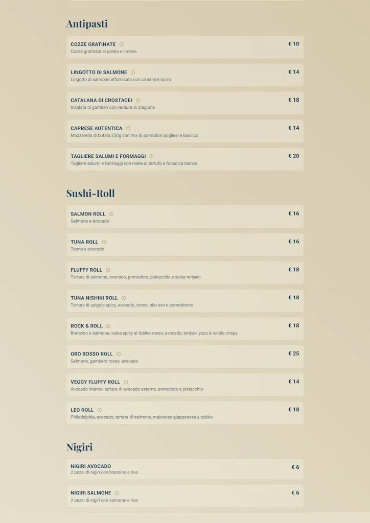 Menu_Fuga Experience_Leporano Marina_image_3