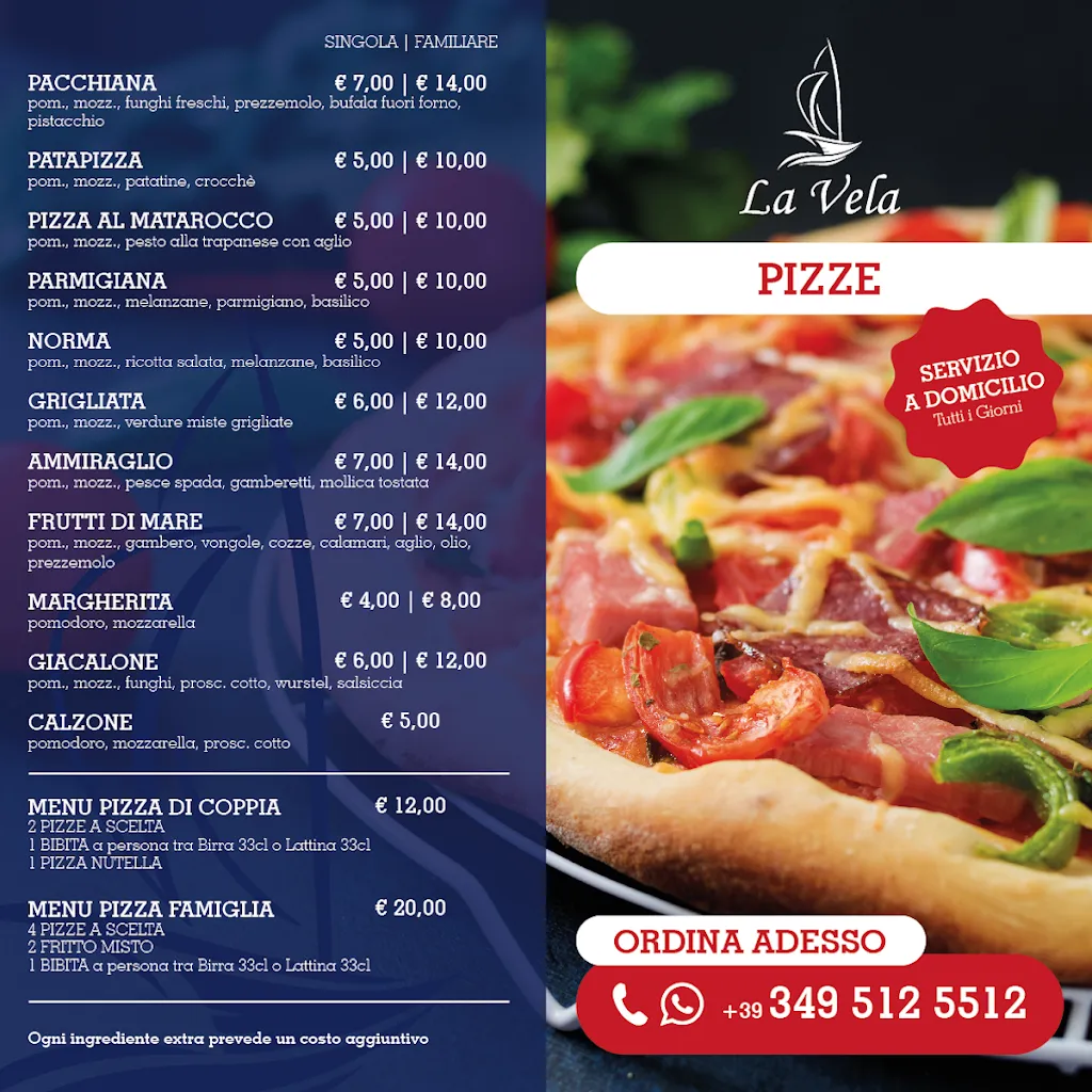 Menu_La Vela · Ristorante e Pizza Gourmet_Mazara II_image_1