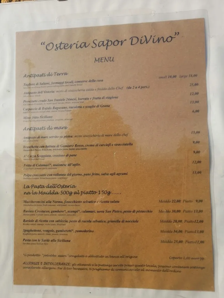 Menu_Osteria Sapor DiVino_Mazara del Vallo_image_2