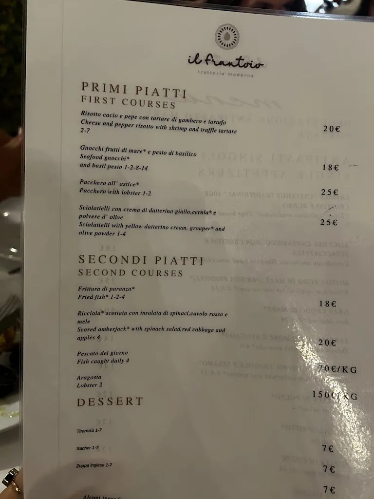 Menu_Il Frantoio trattoria moderna_Leporano Marina_image_3