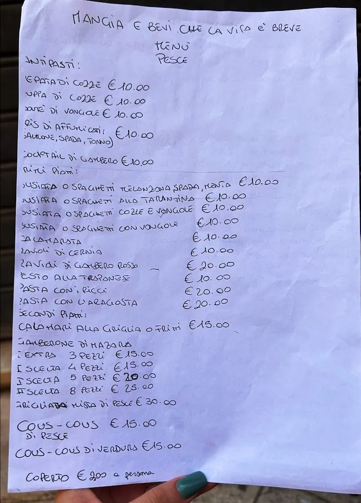 Menu_Ristorante MANGIA E BEVI CHE LA VITA È BREVE_Mazara del Vallo_image_3