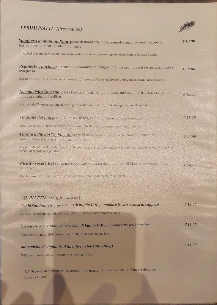 Menu_Taverna del Pavone_Monreale_image_4
