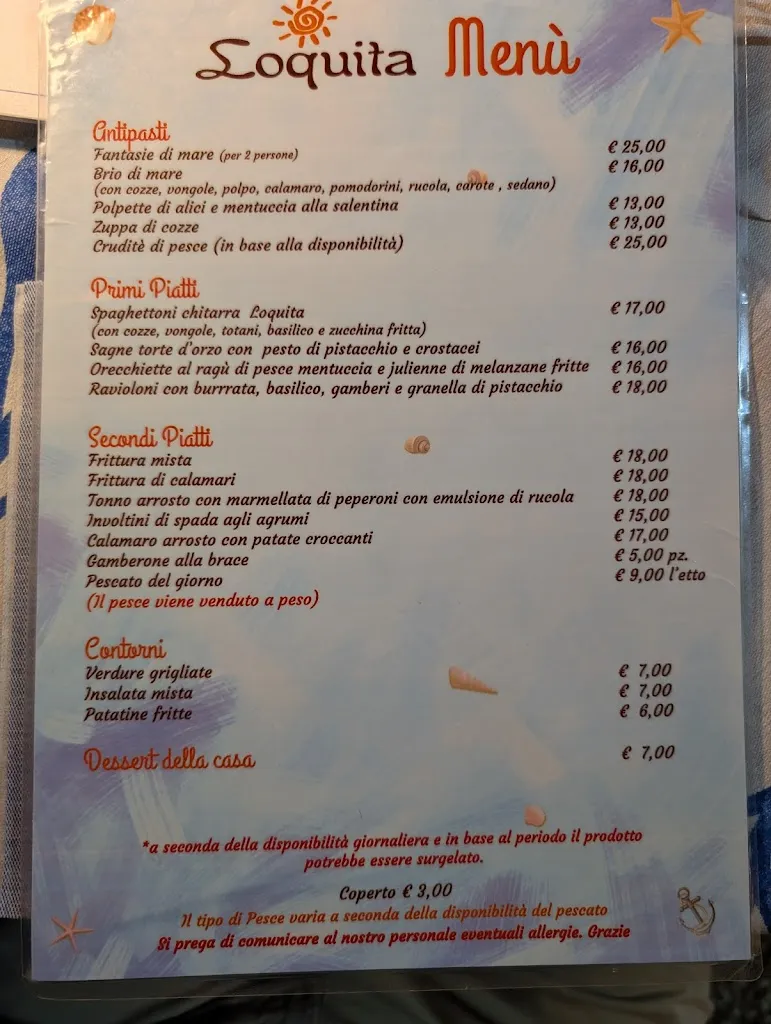 Menu_Ristorante Loquita - Santa Maria di Leuca_Leuca_image_1