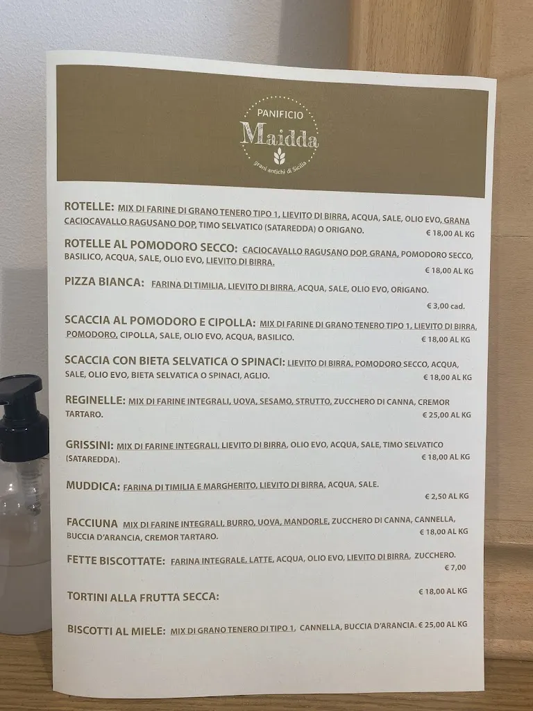 Menu_Panificio Maidda_Noto_image_1