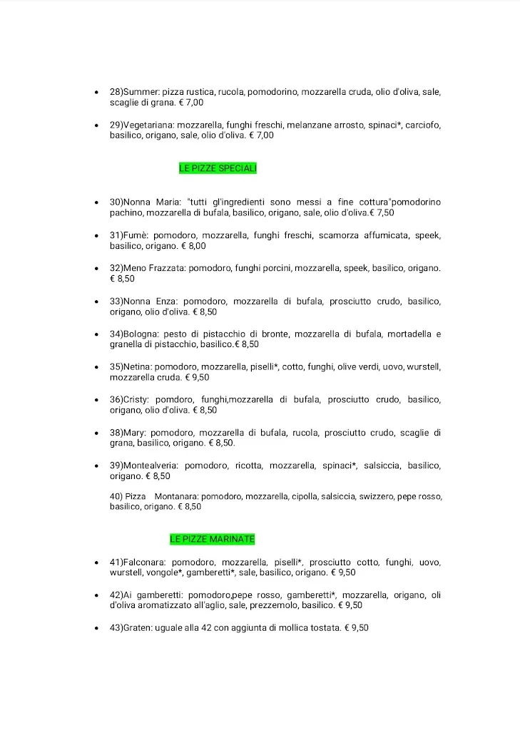 Menu_Pizzeria Nonna Maria Frazzata & co. Since 1951_Noto_image_4