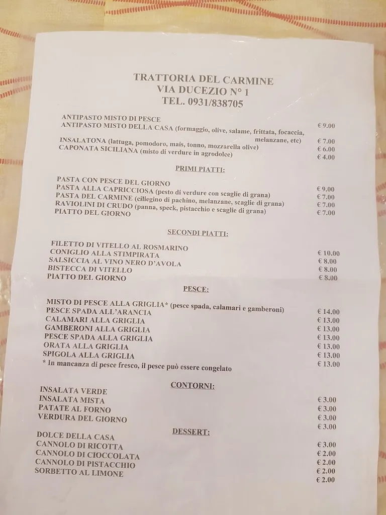 Menu_Trattoria del Carmine_Noto_image_1