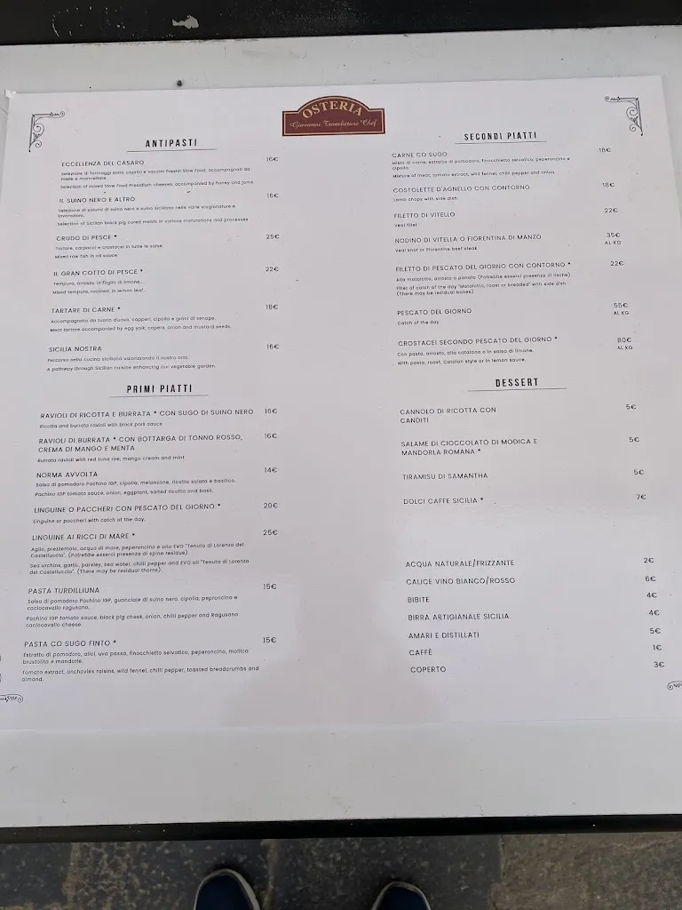 Menu_Osteria Giovanni Trombatore chef_Noto_image_1