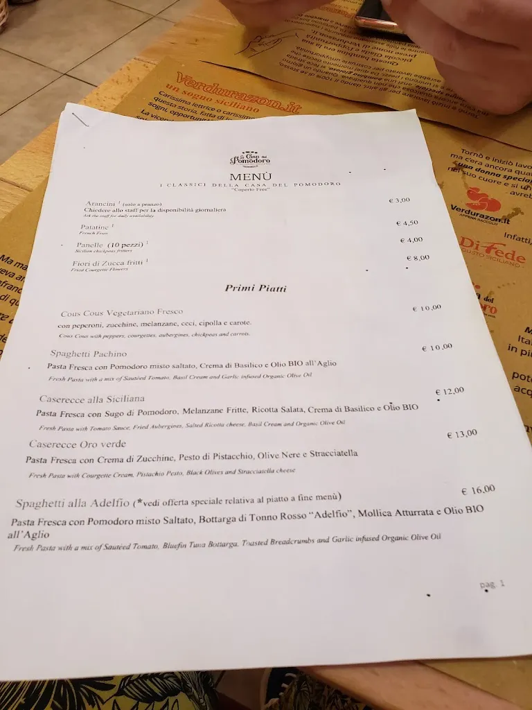 Menu_La Casa del Pomodoro - Bistrot_Pachino_image_4