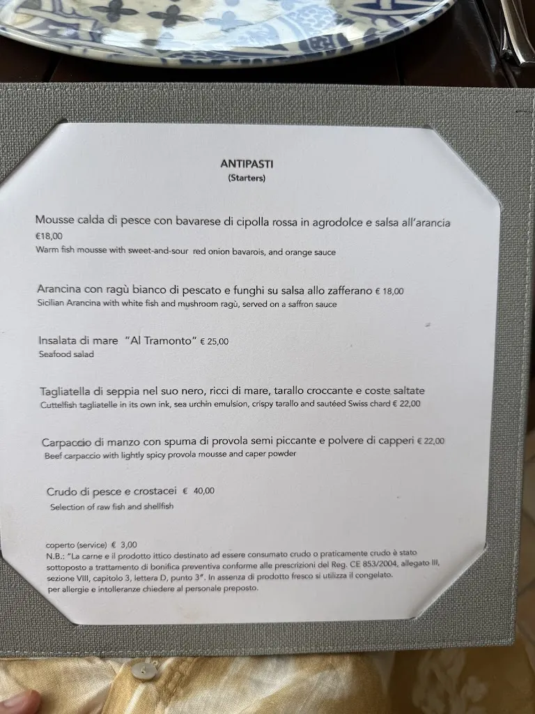 Menu_Ristorante Al Tramonto Pantelleria_Pantelleria_image_1