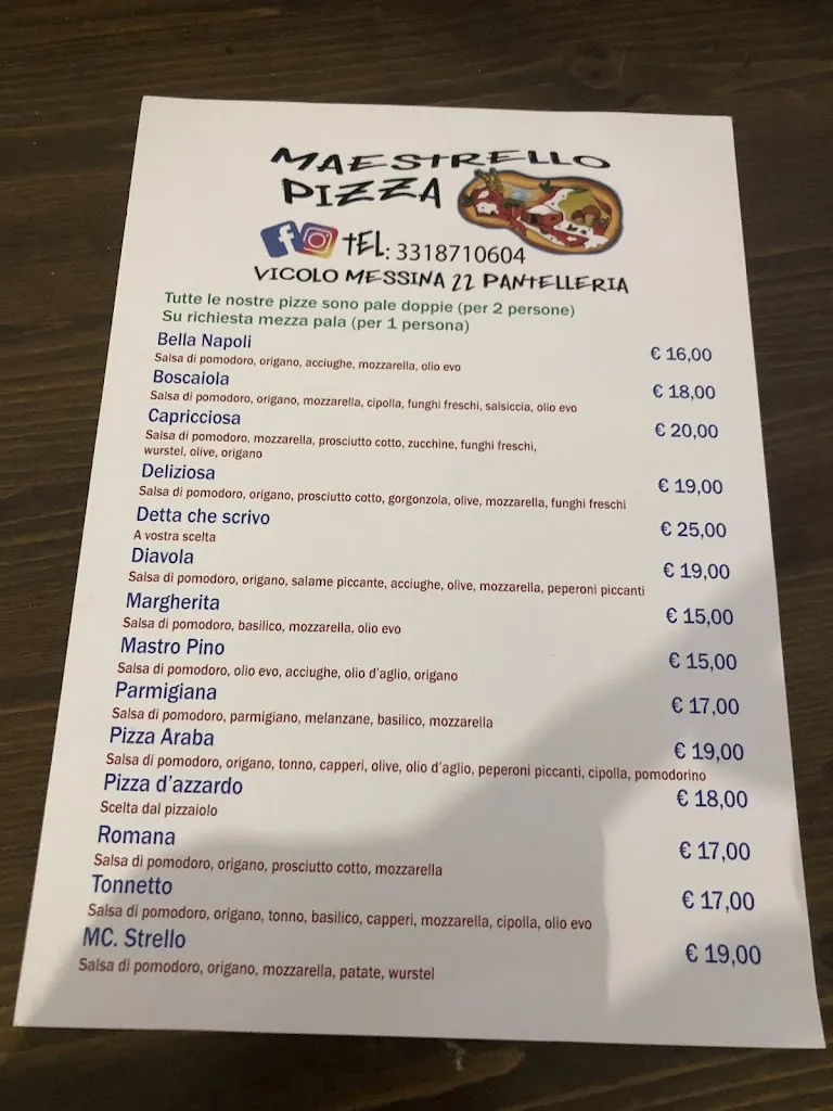 Menu_Maestrello Pizza Pantelleria_Pantelleria_image_1