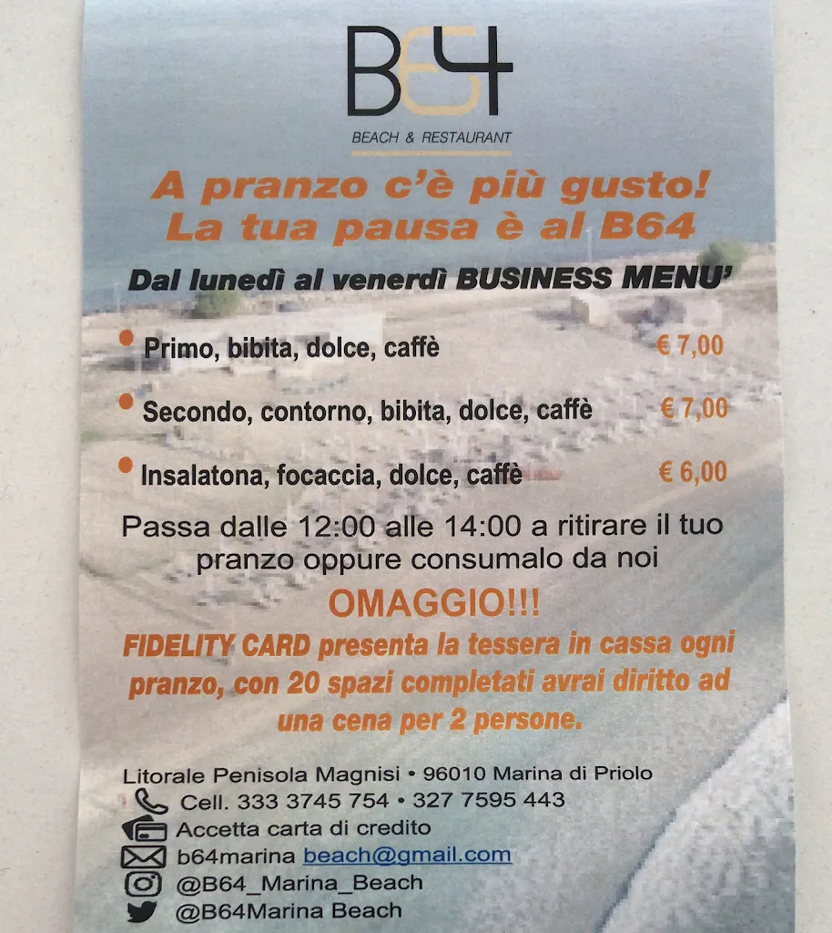 Menü_B64 Beach e Restaurant_Priolo Gargallo_Bild_3