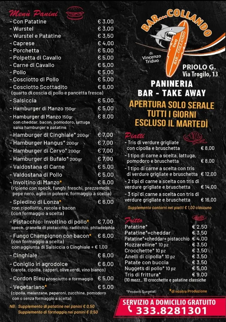 Menü_Chiosco Barcollando_Priolo Gargallo_Bild_1