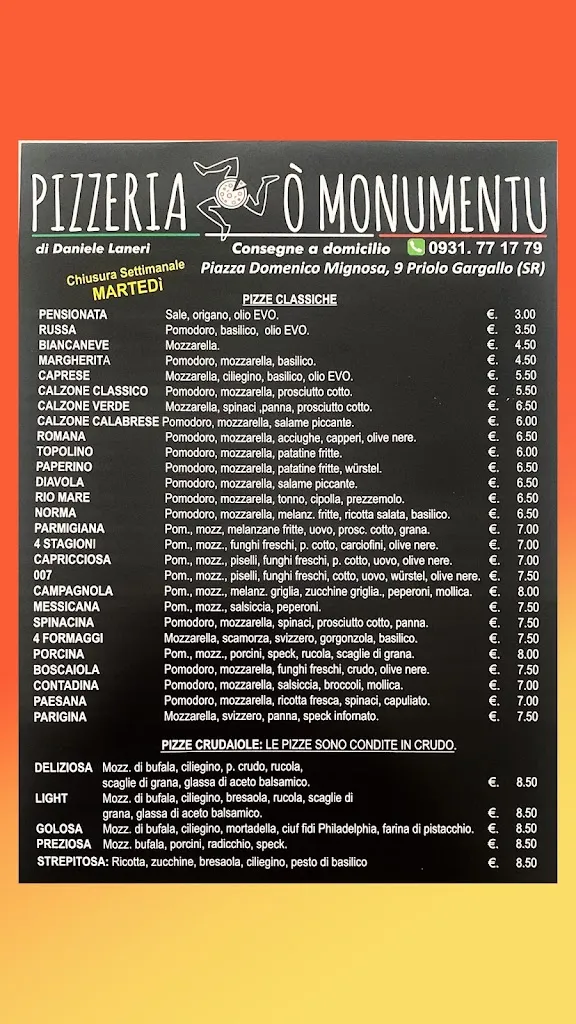 Menu_Pizzeria Al Monumento_Priolo Gargallo_image_2