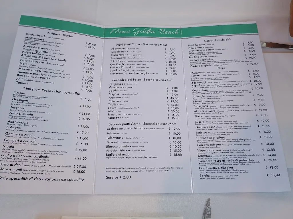 Menu_Ristorante Golden beach Porto Empedocle_Porto Empedocle_immagine_1