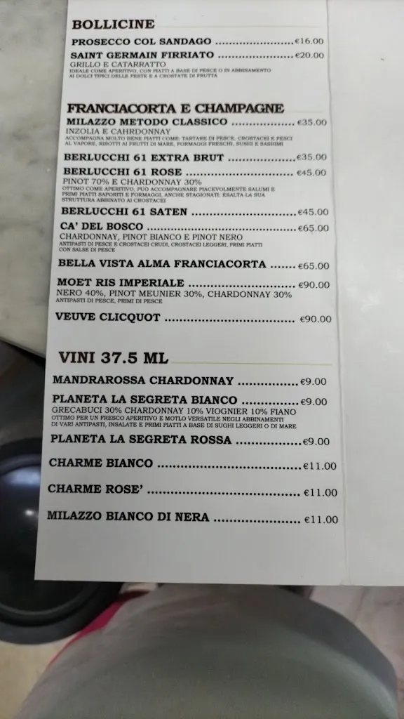 Menu_Al Bivio Wine bar restaurant 