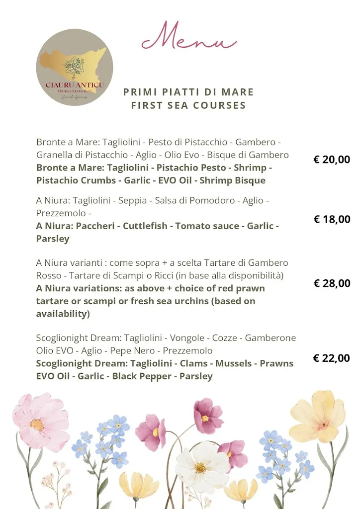 Menu_Ciauru Anticu Ortigia Restaurant Daniele Genovese_Provincia di Siracusa_image_3