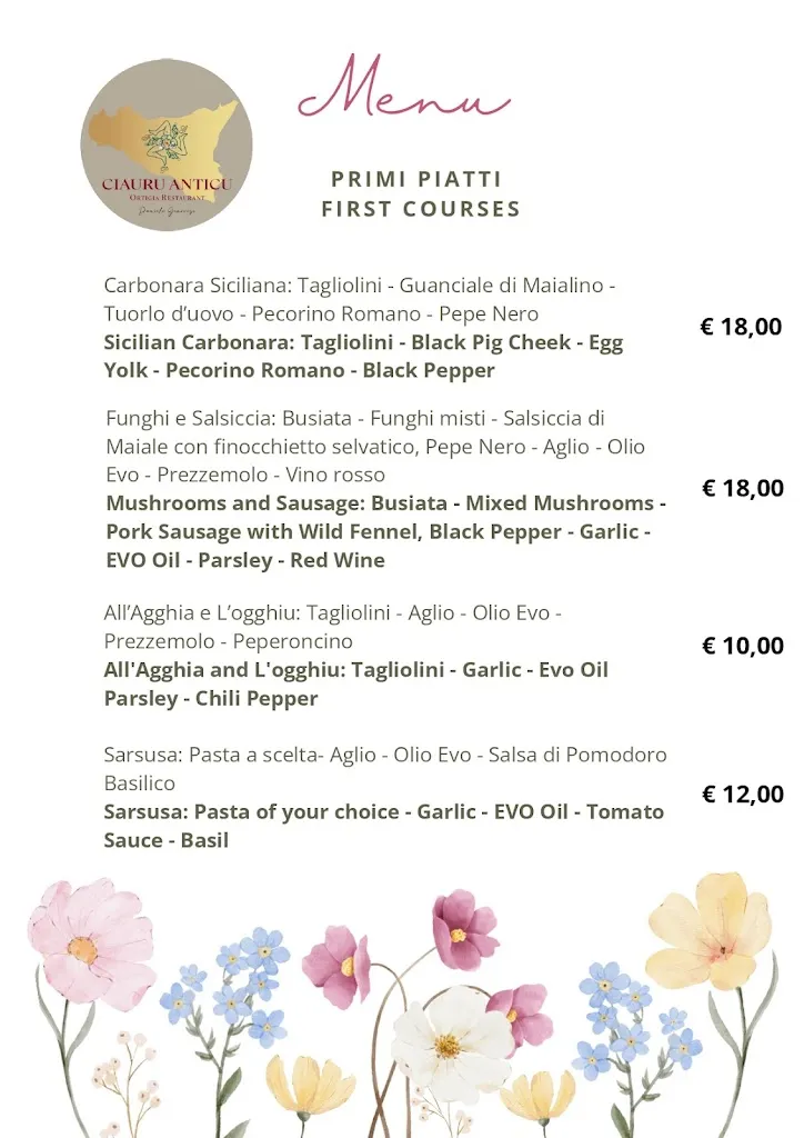 Menu_Ciauru Anticu Ortigia Restaurant Daniele Genovese_Provincia di Siracusa_image_4
