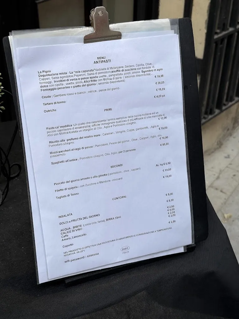 Menu_Trattoria La Pigna_Provincia di Siracusa_image_1