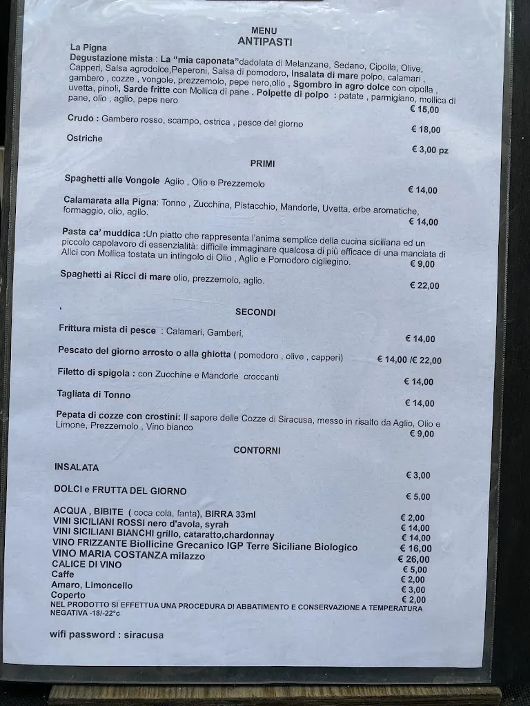 Menu_Trattoria La Pigna_Provincia di Siracusa_image_3