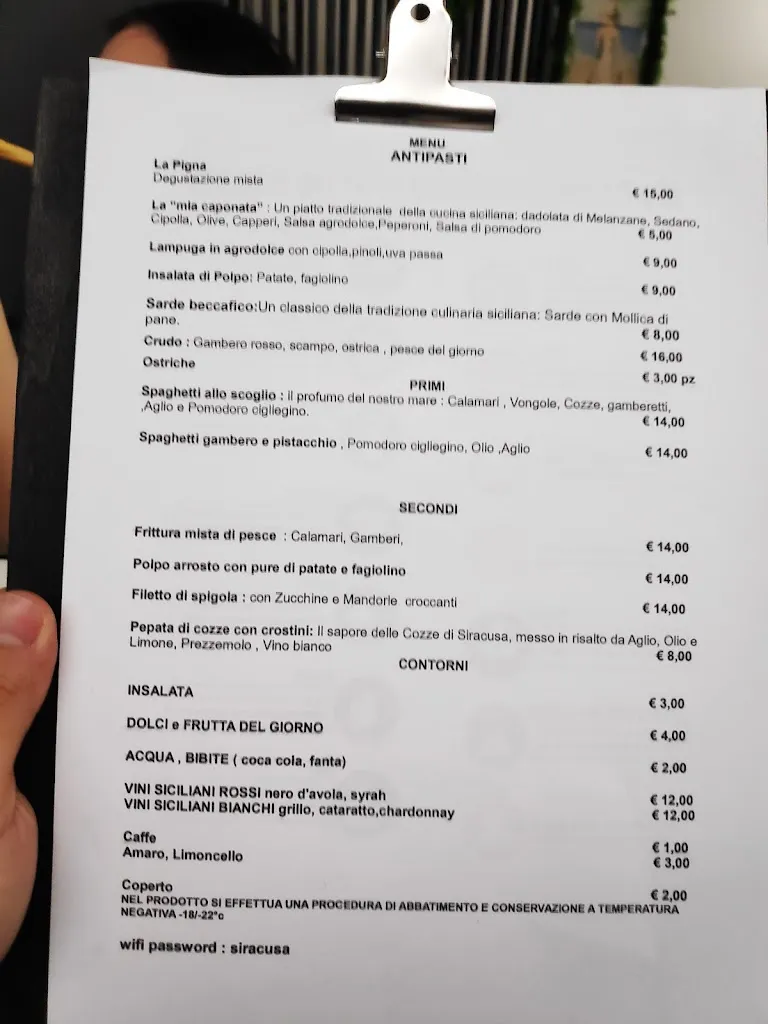 Menu_Trattoria La Pigna_Provincia di Siracusa_image_4