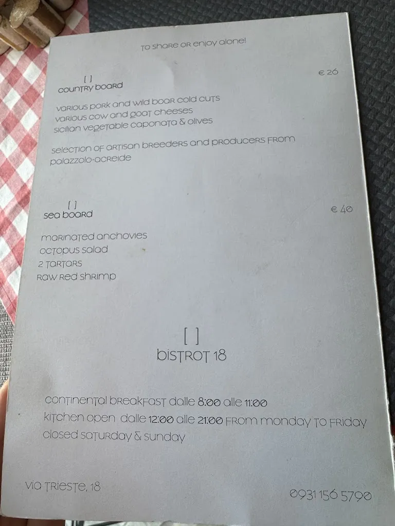 Menu_Bistrot 18_Provincia di Siracusa_image_1